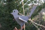 Tierskulptur Vogel aus gelasertem Stahl