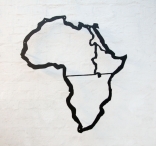 Der afrikanische Kontinent aus Stahl geschnitten