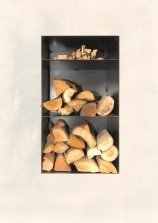 Kaminholz Regal mit einem Fach für Anmachholz