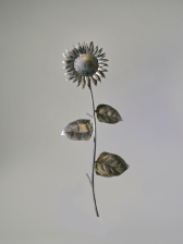 Sonnenblume aus Edelstahl, handgeformt, ein Unikat