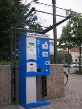 Überdachung für einen Parkscheinautomaten der Volksbank Hildesheim