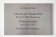 Gedenktafel für Christoph Hackethal