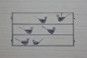 Vogel-Gitter aus feuerverzinktem Stahl mit 6 Stück Vögel