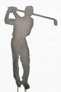 Der Golfer. Skulptur aus 3 mm Stahlblech plasmagetrennt