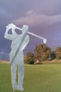 Golfer - Skulptur aus Stahl plasmageschnitten und feuerverzinkt