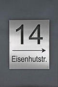 Hausnummer 14 Eisenhutstr. aus Edelstahl