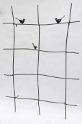 Rankgitter mit 3 Stück Eisenvögeln