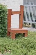 Skulptur Living Chair - Stuhl aus Stahl von Peter Schmitz