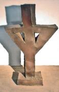 Kreuz - gerostete Skulptur aus 1mm Stahlblech geschweißt