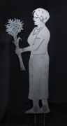 Mutter mit Blumen aus 3mm Stahlblech plasmageschnitten