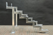 Unterkonstruktion aus Rechteckrohr für eine Treppe