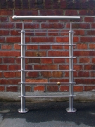 Geländer Modell aus Edelstahl mit Messingkugeln - Edelstahlgeländer, Preis per laufenden Meter