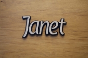 Aluminium Schriftzug Janet