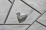 Rankgitter, Schmitzstruktur mit gelaserten Vögel aus Edelstahl