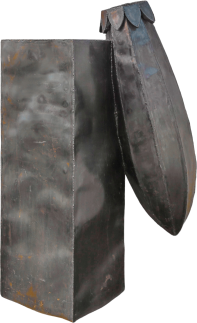 Fridrun I - Gefäßskulptur mit Sockel, Stahl