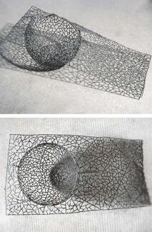 Schale, Kugel und Fläche, 2 mm Stahldraht geschweißt