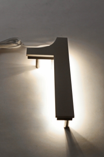 LED Hausnummer 1 aus Alu