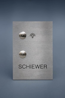 Klingelschild mit Lichttaster, Edelstahl anlassbeschriftet