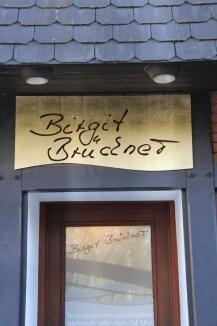 mit Schlagmetall vergoldetes Schild Birgit Brückner