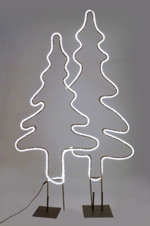 Leuchtender Doppel Tannenbaum H/B 250/150 cm