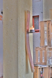 Kerzenleuchter aus alten Fassdauben