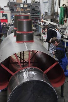 13.01.2010 Arbeiten an der Verkleidung des Wasserkessels