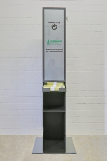 Gelber Sack Spender aus Stahl für die Stadt Kirchheim unter Teck