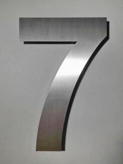 Edelstahl Hausnummer 7