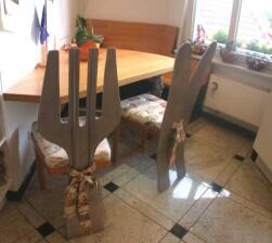 Messer- und Gabelstuhl Küchenstühle aus Aluminium gegossen