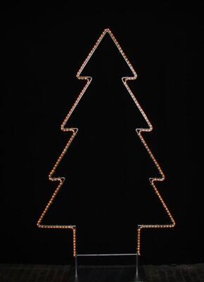 Leucht Tannenbaum aus feuerverzinktem Rundeisen mit einem Lichtschlauch nachgezeichnet