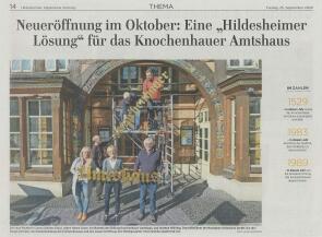 Artikel in der HAZ vom 25.9.20 über das Knochenhauer Amtshaus
