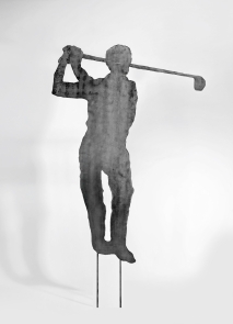 Golfer Skulptur aus 3mm Stahl plasmagetrennt
