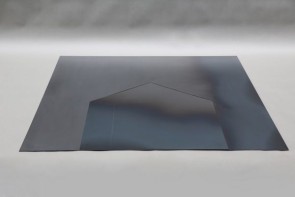 Zweiteiliges Kaminblech aus 3 mm Zunderstahl