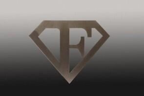 Edelstahl Logo "F" nach Kundenvorlage