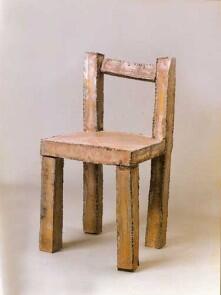 Stuhl - Skulptur aus rostigem Stahlblech