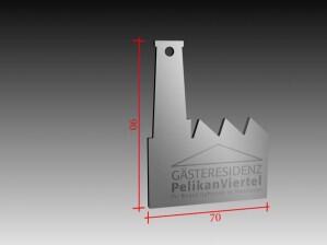 Entwürfe für Schlüsselanhänger für die Gästeresidenz Pelikan in Hannover