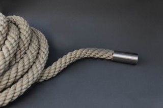 Seilabschluss für ein 38 mm Hanfseil als Edelstahl Abschlusstück