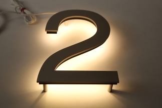 LED Hausnummer 2 aus Alu