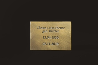 Grabstein-Beschriftung aus 1,5 mm Tombak