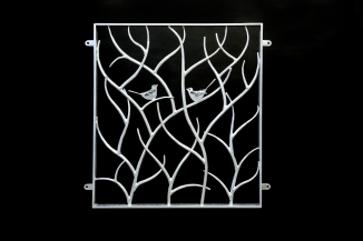 Astgitter, handgeschmiedet mit 2 Vögeln