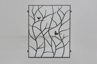 geschmiedetes Astgitter mit 2 Stück Vögel, feuerverzinkt und lackiert