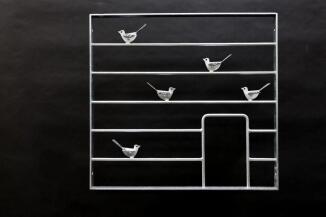 Fenstergitter mit Katzenklappe