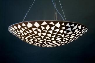 Zeitlose Deckenleuchte aus Stahlblechen in Rostoptik