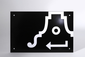 Richtungsweiser, Edelstahl pulverbeschichtet und gesiebtdruckt