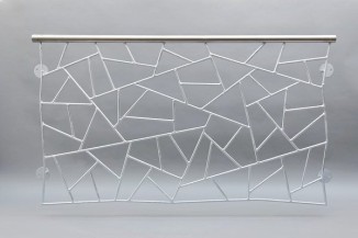 franz. Balkongeländer mit Schmitz Struktur und Edelstahl Handlauf