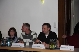 sprechende Laternen - Pressekonferenz am 13.11.08 kurz vor der Eröffnung