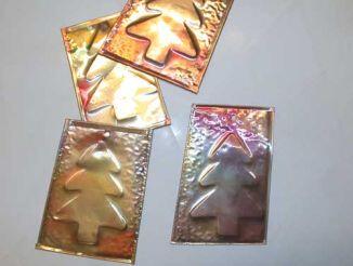 10 Stück Tannenbäume aus Kupfer, Unikate