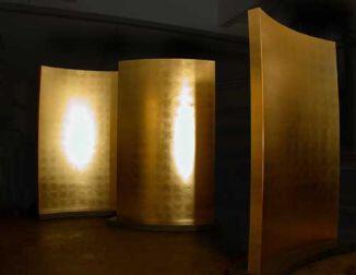 Paravent mit Schlagmetall vergoldet