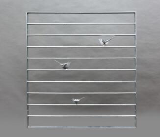 Fenstergitter aus Stahl mit 3 Vögeln