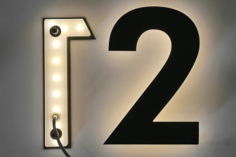 LED Edelstahl Hausnummer, pulverbeschichtet
